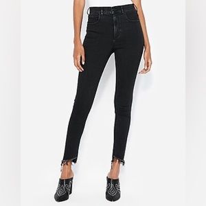 Express Super High Rise Stretch Denim Perfect Ripped Ankle Jeans